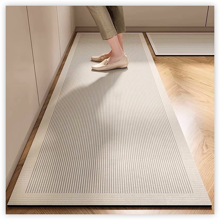 Szőnyeg, 50*80cm+50*120cm, nedvszívó és gyorsan száradó csúszásgátló szőnyeg konyhába, fürdőszobába, nappaliba, hálószobába, univerzális vastagított esésgátló és könnyen tisztítható, szürke-bézs