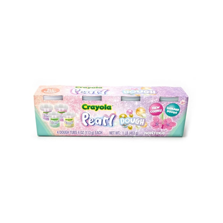 Комплект пластилин Crayola Pearl, 4 буркана, цветен, по 113гр всеки
