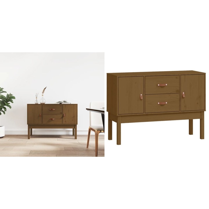 Servanta, maro miere, 110x40x78 cm, lemn masiv de pin