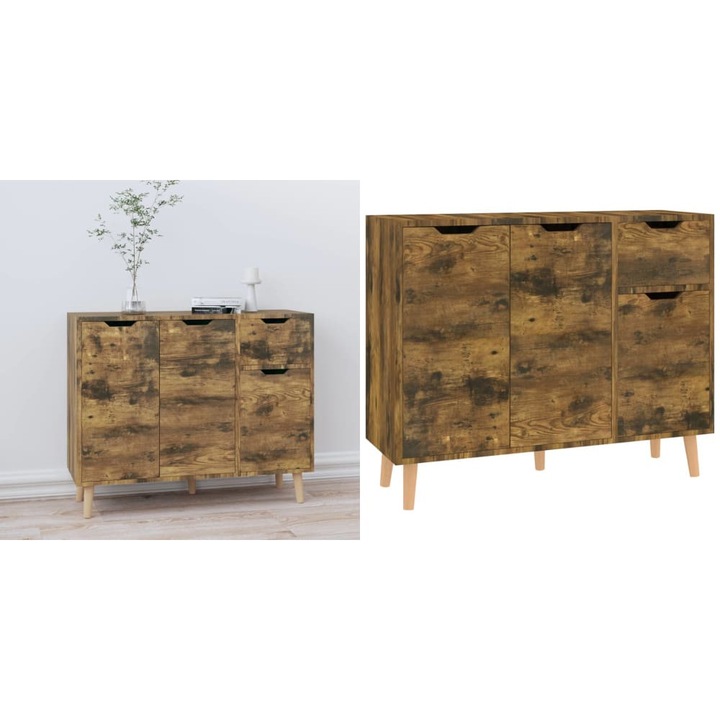 Servanta, stejar afumat, 90x30x72 cm, lemn prelucrat