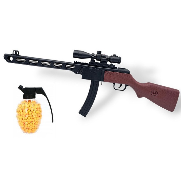 Pusca de jucarie cu bile, 6 mm, plastic, 70 cm, vizor cu laser