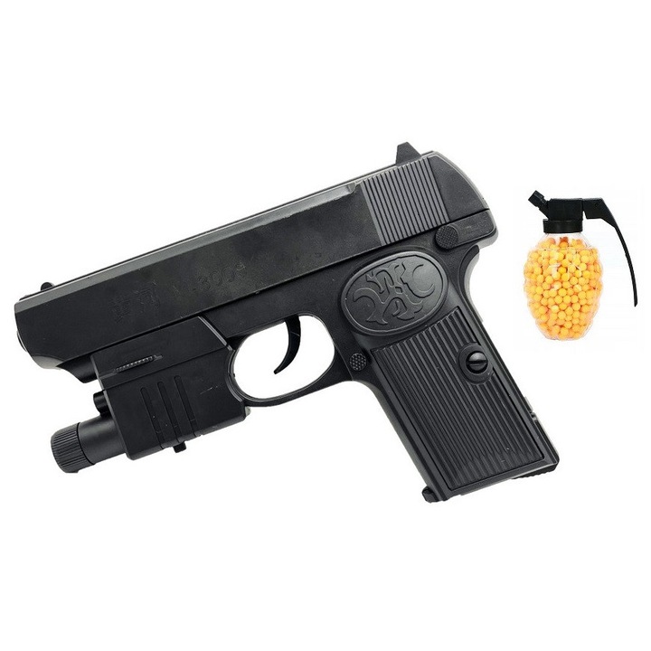 Pistol de jucarie cu bile, 6 mm, 16 cm, vizor cu laser