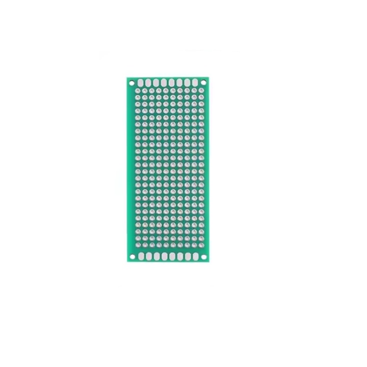 Set 2x Placa prototip PCB universala 3x7 cm double sided verde, fibra sticla, pas 2.54mm, lipire THT, electronica DIY