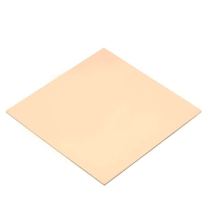 Placa PCB goala 10x10 cm double sided, fibra sticla FR4, strat cupru, grosime 1.5mm, electronica DIY