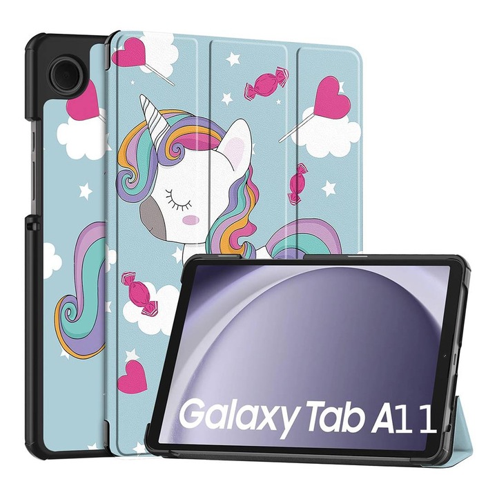 Husa pentru Samsung Galaxy Tab A11 8.7 inch tip stand si inchidere magnetica, protectie 360 - Unicorn