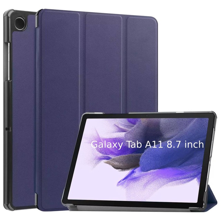 Калъф за Samsung Galaxy Tab A11 8.7 инча тип стойка и магнитно затваряне, 360 защита, син