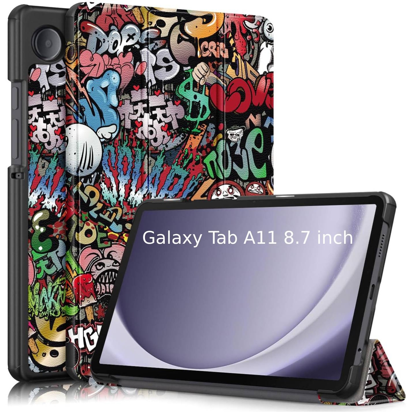 Husa pentru Samsung Galaxy Tab A11 8.7 inch tip stand si inchidere magnetica, protectie 360 - Graffiti