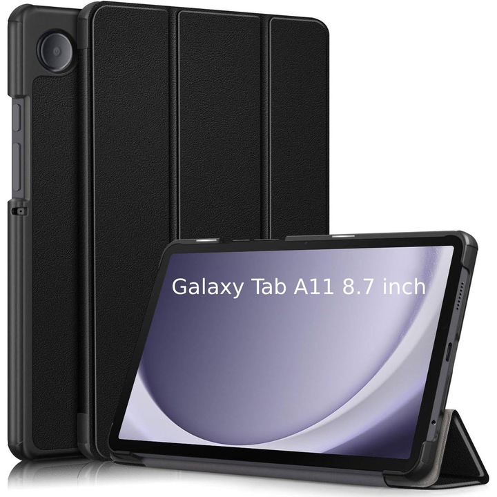 Husa pentru Samsung Galaxy Tab A11 8.7 inch tip stand si inchidere magnetica, protectie 360 - negru
