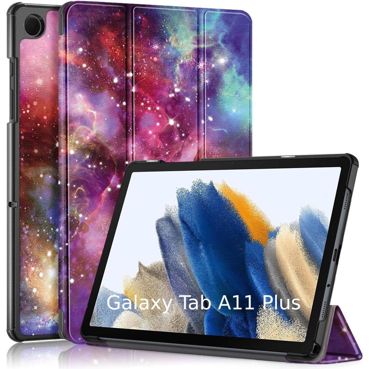 Husa pentru Samsung Galaxy Tab A11 Plus 11 inch tip stand functie sleep/wake-up si inchidere magnetica, protectie 360 - Galaxy