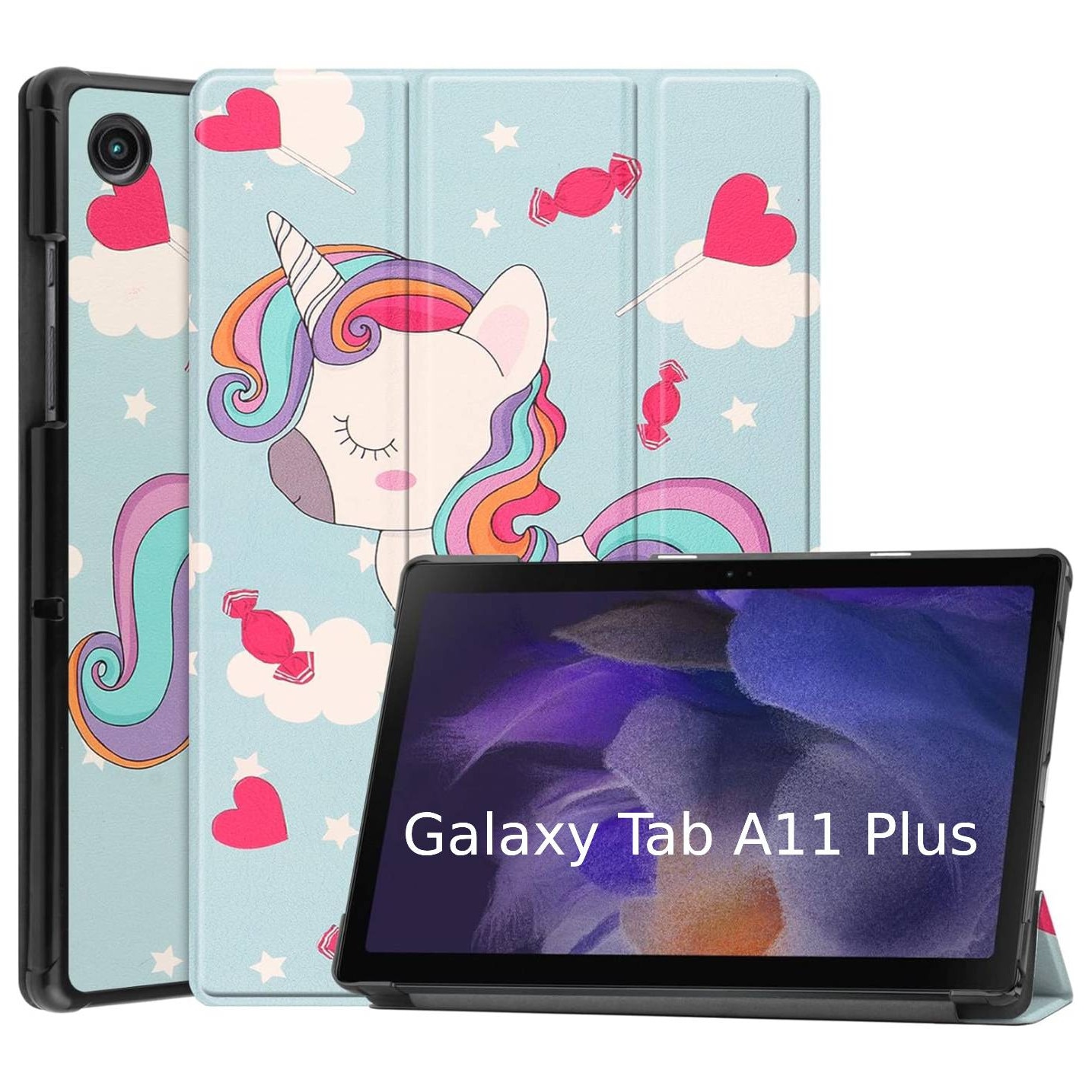 Husa pentru Samsung Galaxy Tab A11 Plus 11 inch tip stand functie sleep/wake-up si inchidere magnetica, protectie 360 - Unicorn