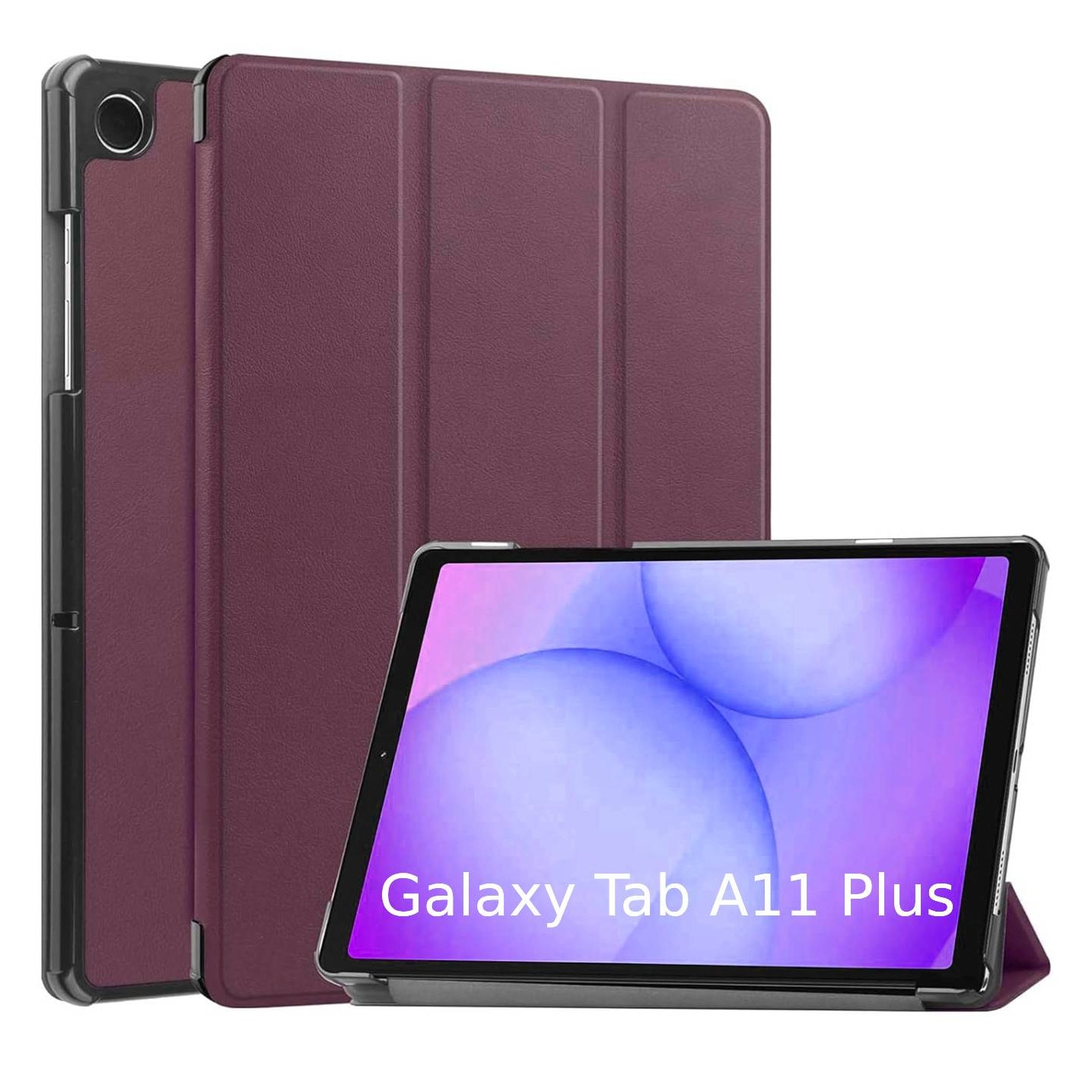 Husa pentru Samsung Galaxy Tab A11 Plus 11 inch tip stand functie sleep/wake-up si inchidere magnetica, protectie 360 - bordeaux
