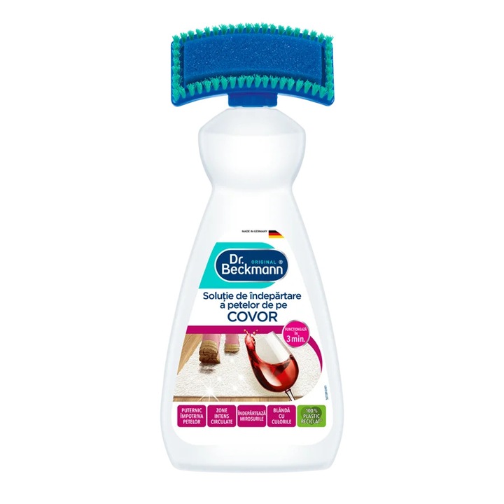 Solutie de indepartare a petelor, Dr. Beckmann, 650ml, pentru covoare si mochete, cu perie de curatare