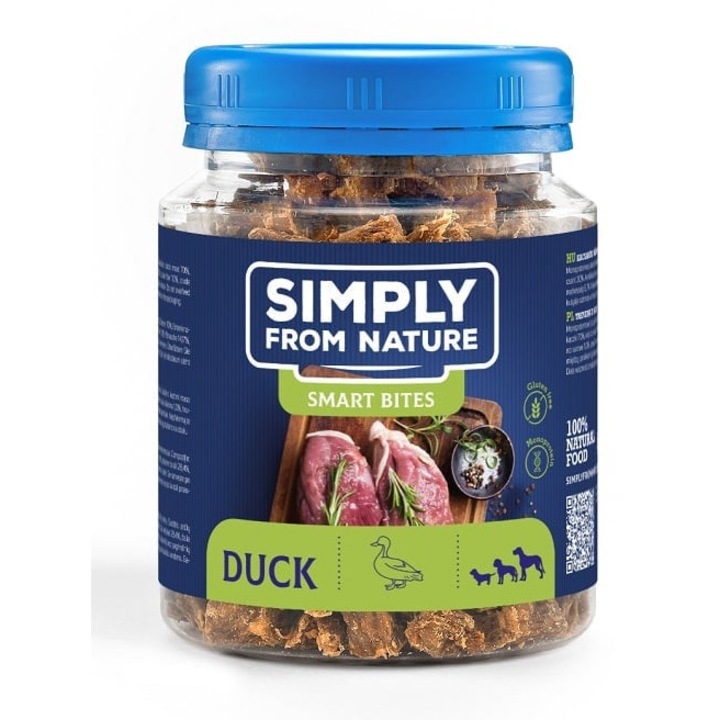 SIMPLY FROM NATURE Smart Bites Gustare pentru caini cu rata 130 g