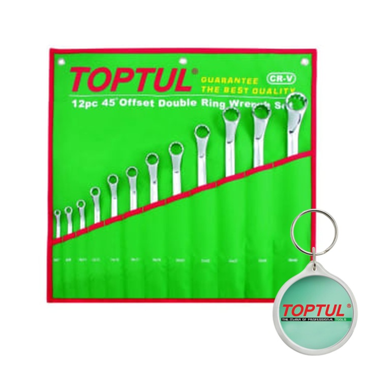 Set de chei cu inel, numar piese 12 buc, cheie cu inel dublu, Toptul, 1x Breloc