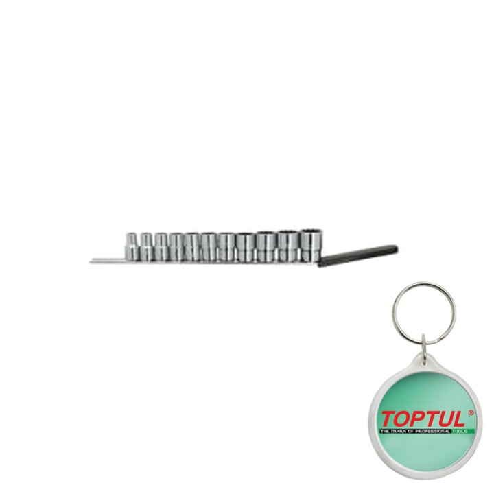 Set tubulare 1/2" (omogen), 11 buc, profil 12pentru, 1 x 11/16 x 1/2 x 13/16 x 15/16 x 3/4 x 3/8 x 5/8 x 7/16 x 7/8 x 9/16", Toptul, 1x Breloc