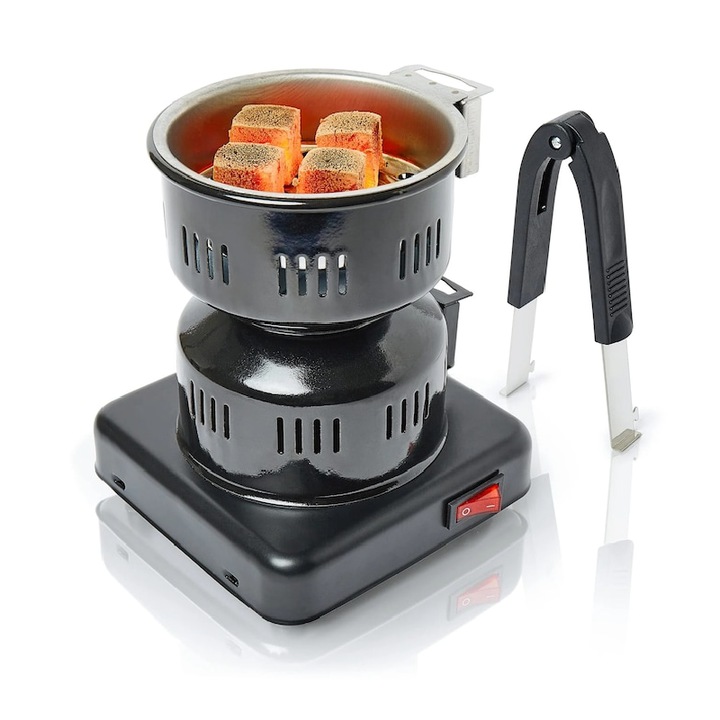 Aprinzator Electric Pentru Carbuni de Narghilea SUPER TRENDS®, 600W, Cos Detasabil Pentru Carbuni, Maner Multifunctional, Cablu de 150 cm, Negru