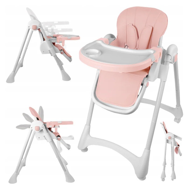 Scaun cu inaltime reglabila pliabil pentru bebelusi cu tava reglabila si roti Deli, 49 x 41 x 31 cm, MalPlay 113586