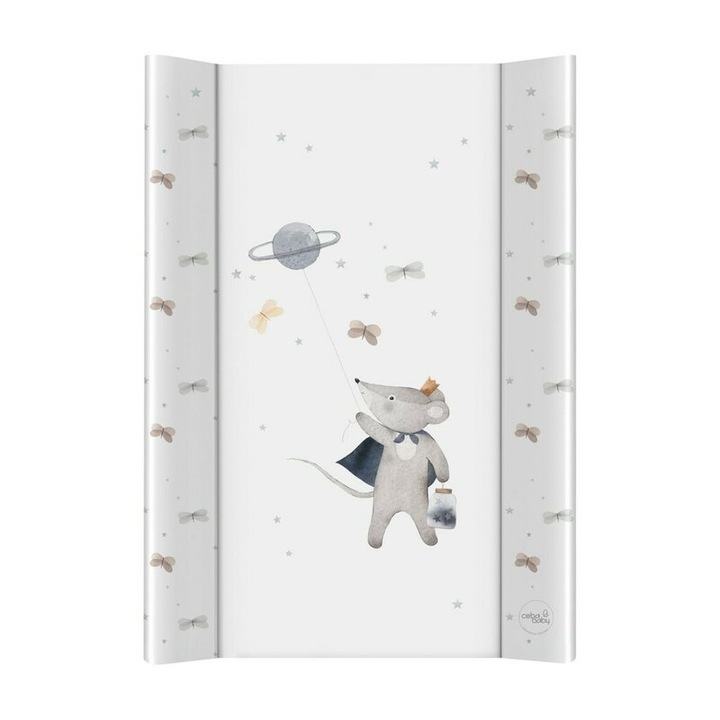 Saltea de infasat, Ceba Baby, Ultra Light, Cu Intaritura, 70x50 cm, Suprafata impermeabila, Pentru comode de infasat sau patuturi, Fara ftalati, 0 luni+, Cosmic Mouse