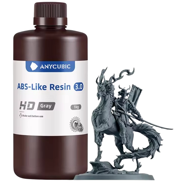 Rasina 3D, Anycubic ABS-Like 3.0, 1kg, HD szürke, 3D nyomtatóhoz