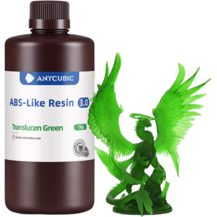 Rasina 3D, Anycubic ABS-Like 3.0, 1kg, Átlátszó zöld, 3D nyomtatóhoz