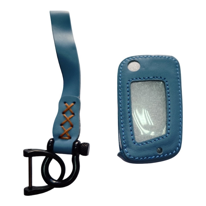 Husa protectie cheie pentru VW Volkswagen Golf 7 MK7 Tiguan MK2 For SEAT Ateca Leon FR 2 Ibiza albastru cu maro