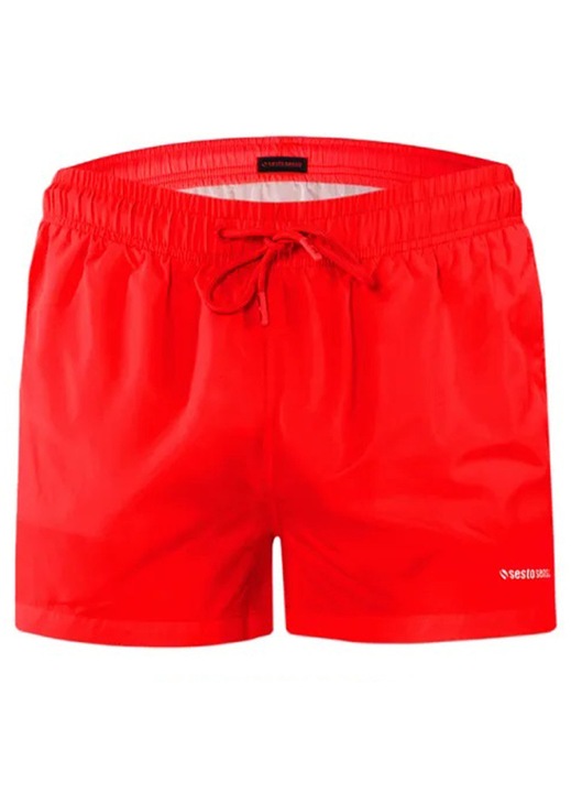 de baie Sesto Senso, uscare rapida, bumbac si poliester, Rosu