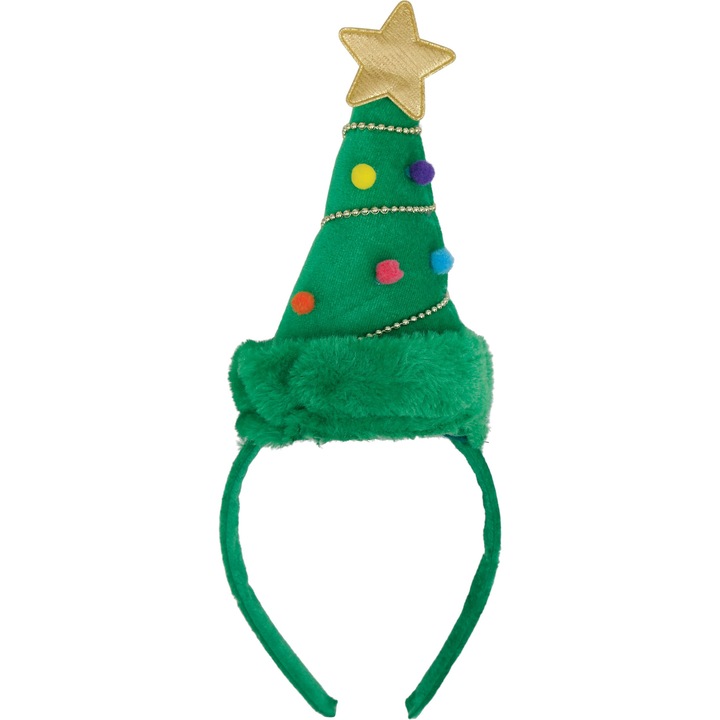 Bentita model brad de Craciun, impodobit, verde, marime universala