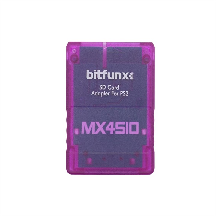 Adaptor pentru Jocuri PS2, Bitfunx, MX4SIO, Compatibil MicroSD, Design Transparent Mov, Transfer Rapid de Date, Usor de Configurat, Compatibil cu Free McBoot, Solutie Moderna pentru Jocuri
