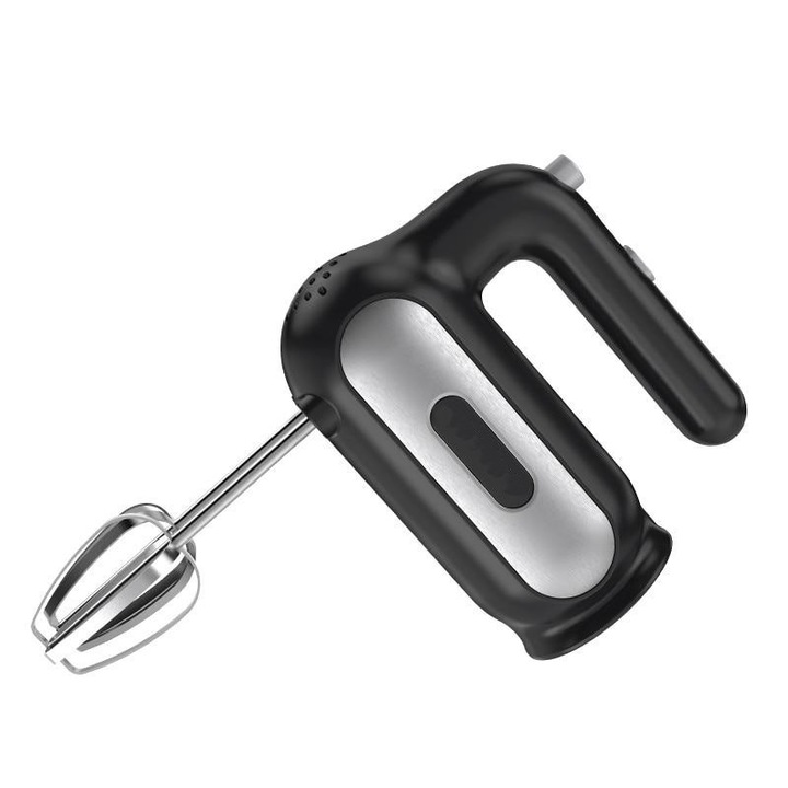 Mixer de mana Rovitech 500W, 5 viteze, inox, negru/argintiu