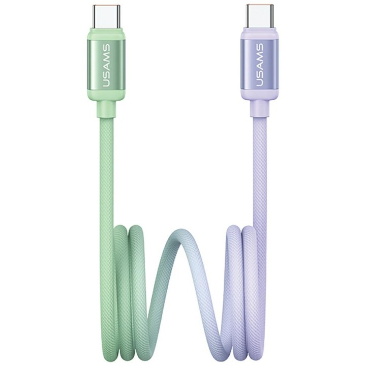 Cablu USAMS Bicolor Series SJ756 USB-C/USB-C 60W 1.2m verde-violet