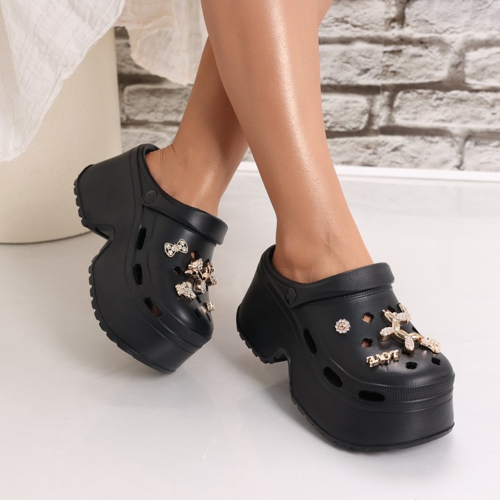 Papuci dama cu platforma Negri din Spuma Adova, 40-41