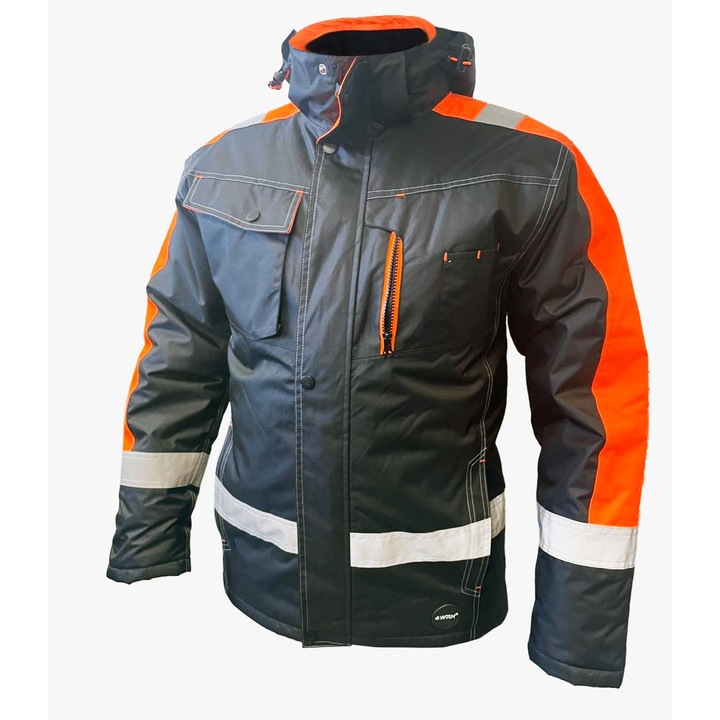 Jacheta de lucru PGT parka de iarna, portocalie, fabricata din material rezistent, 2XL