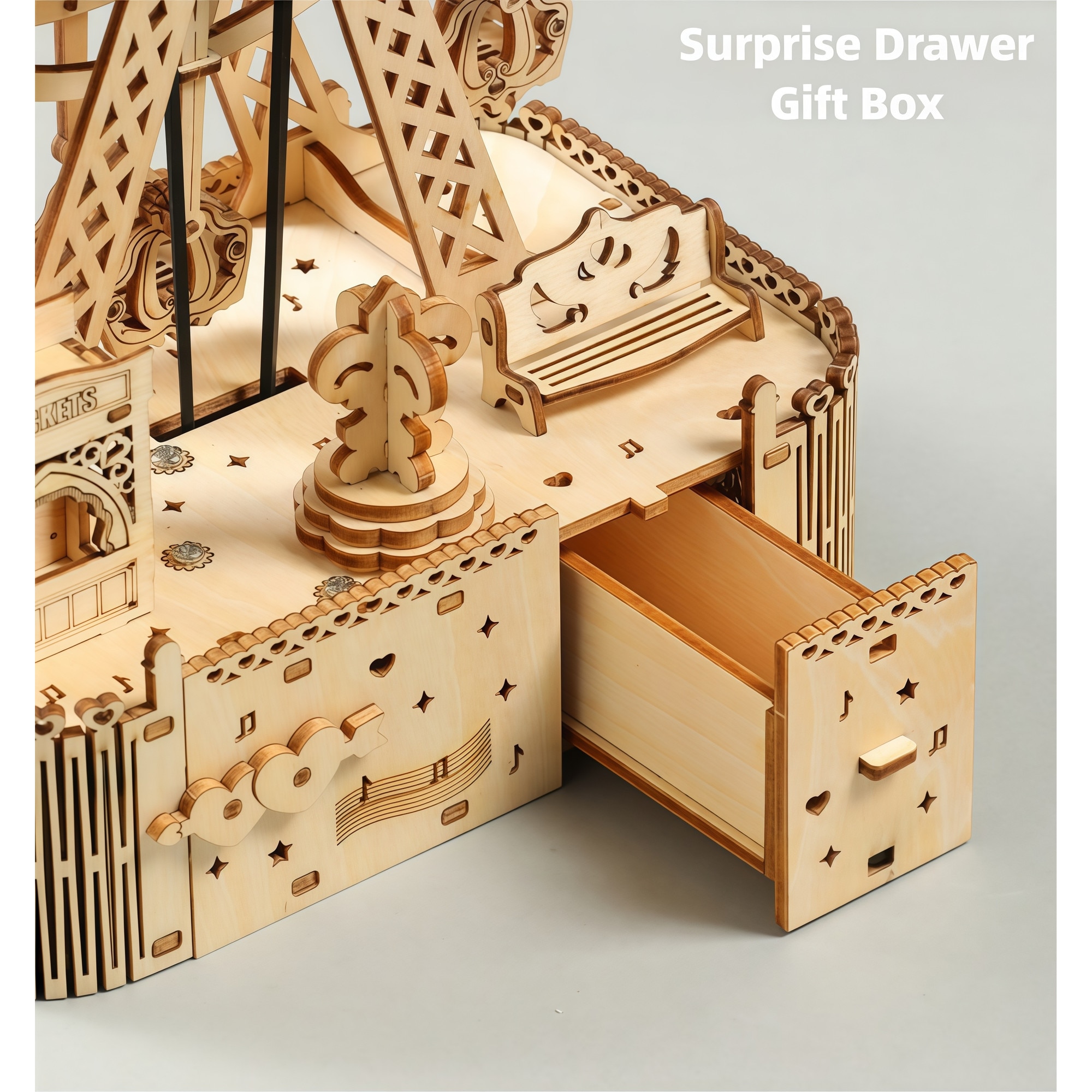 Puzzle 3D din Lemn, Omelivon® Model de Asamblat si Decor, cu