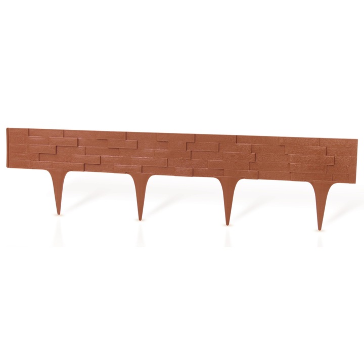 Palisada terakota 79 cm GardenPlast, structura de piatra, rezistenta la intemperii, usor de montat