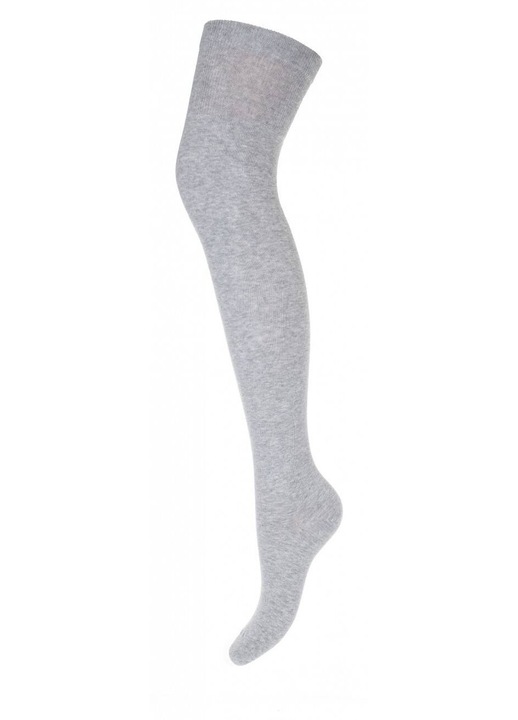 Дамски чорапи над коляното, Милена, Сиви, 75% памук, 37-41