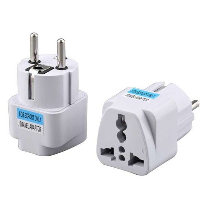 Adaptor priza uk la tip priza Europa, LRTM, x1, alb