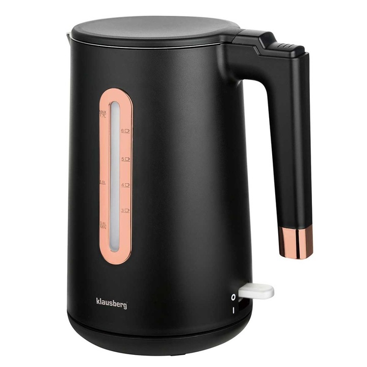 Fierbator electric Klausberg 1,7L, cu LED, reglare temperatura