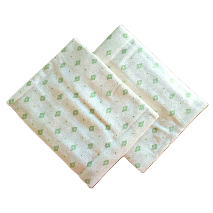 Set 4 Fete de perna Kotonia Home, 100% bumbac, finet color, verde, 50x80 cm, S14