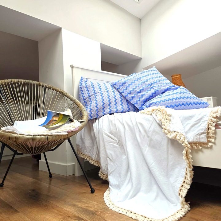 Set 4 Fete de perna Kotonia Home, 100% bumbac, albastru, 50x80cm