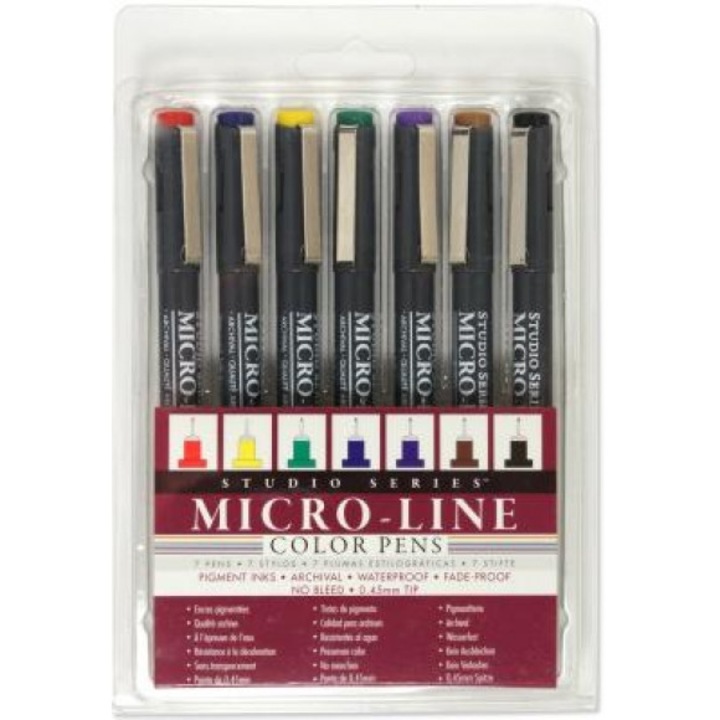 Studio Series Colored Micro-Line Pen Set (Комплект от 7), Peter Pauper Press Inc (Създаден от)