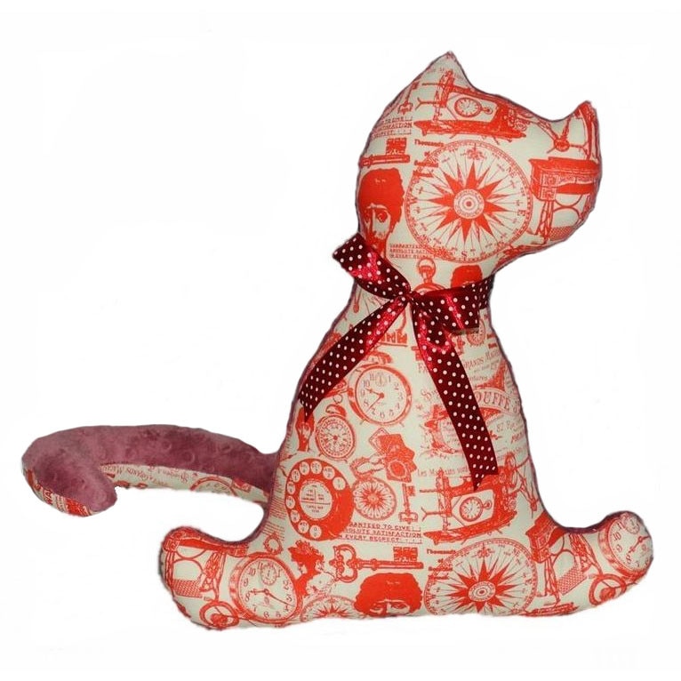 Perna jucarie Tic-Tac Chat, Uma Xaris, Handmade in Romania, 47X40 cm