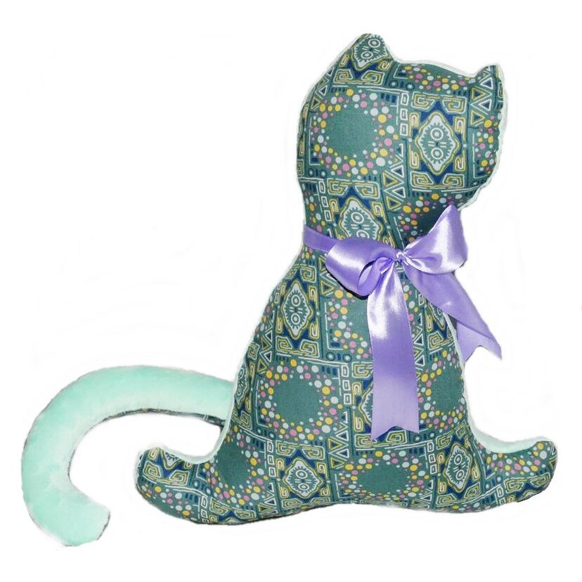 Perna jucarie Green Chat, Uma Xaris, Handmade in Romania, 47X40CM