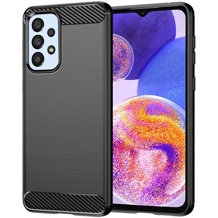 Husa pentru Samsung Galaxy A23 4G / A23 5G - Techsuit Carbon Silicone - Black