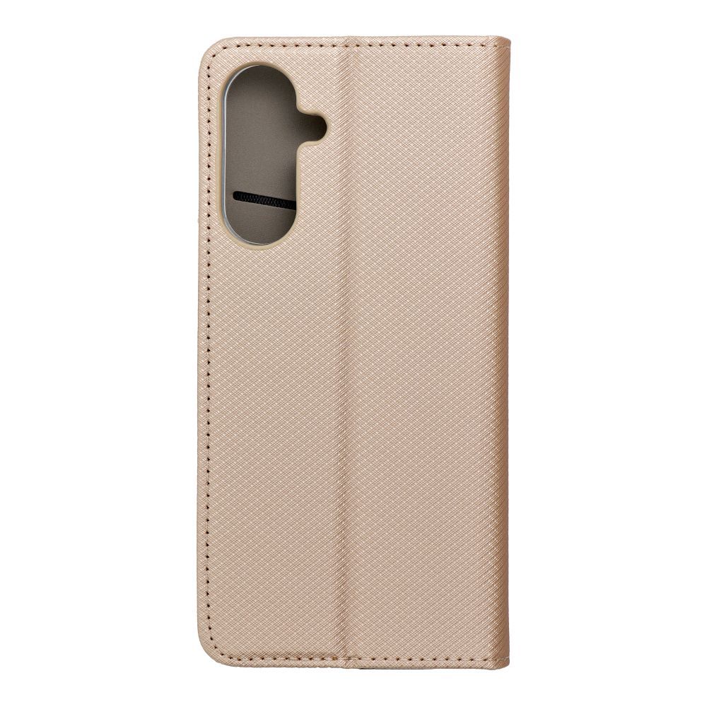 Husa Flip pentru Samsung Galaxy A17, tip carte cu inchidere magnetica, Gold