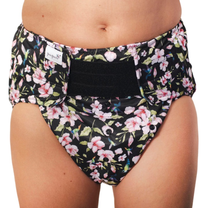 Felnőtt újrafelhasználható pelenka betéttel, Pupus, S/M/L, 68-128 cm, vízálló, emelő