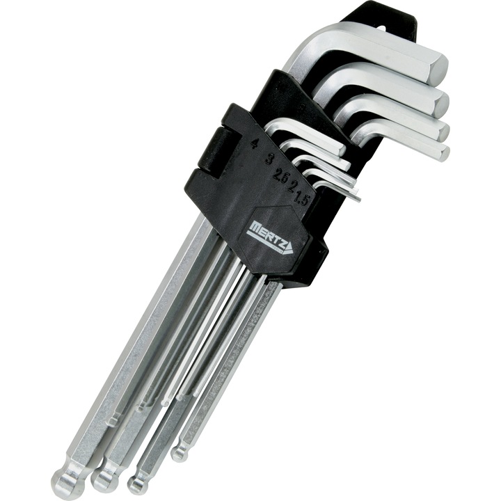 Set chei imbus Mertz cap sferic 9buc 1,5-10mm M12141 durabile