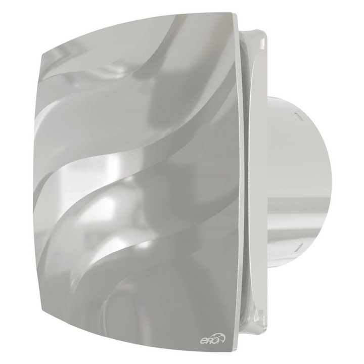 Ventilator de perete VentEurope STREAM100GC, 100 mm, clapeta antiretur, silentios, gri, 151x151x103mm