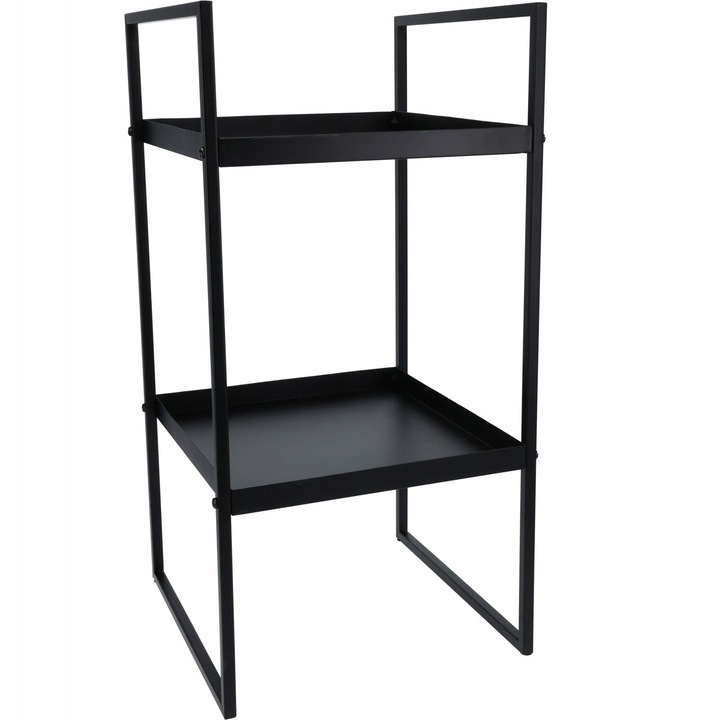 Mese, Koopman, метална масичка за кафе, компактна, с 2 рафта, черна, 27x54x54см