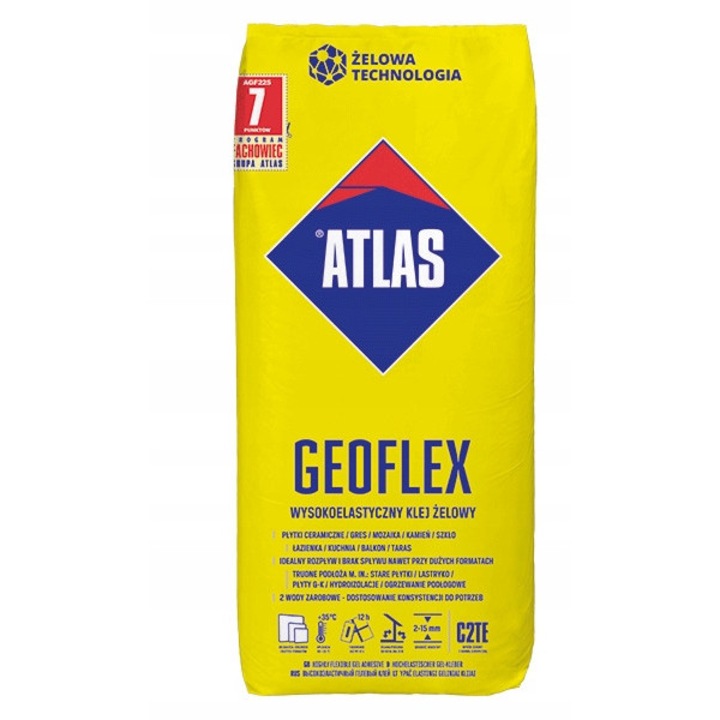 Adeziv gel elastic Atlas Geoflex 22,5 kg, gri, pentru placi ceramice si piatra naturala