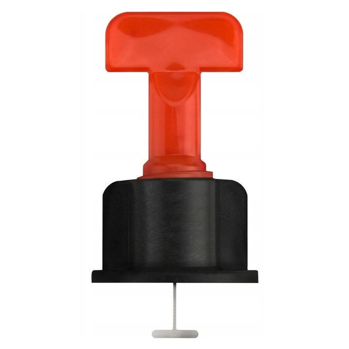 Sistem de pozitionare placi, Vergionic, set 26 elemente, 25 cleme + 1 cheie, portocaliu + negru, pentru placi de max. 1,8 cm grosime